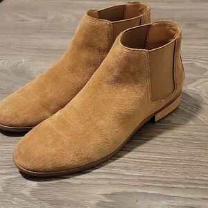 Frye Mila Chelsea Brown Suded Ankle Slip On Bootie Boots 7.5